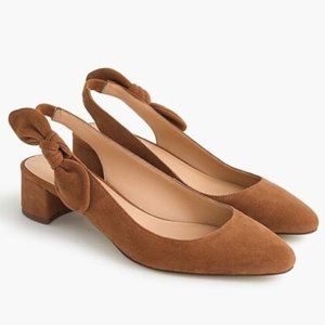 J Crew Bow Slingbacks in Burnished Pecan